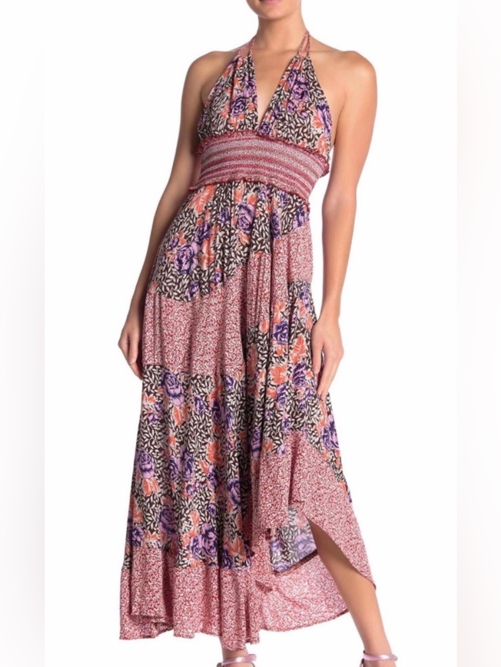 Free people gabriella halter maxi dress size medium